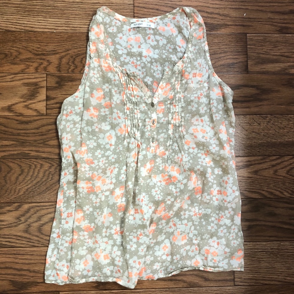 Old Navy Floral Sleeveless Blouse